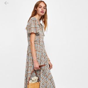 ZARA flowy plaid dress